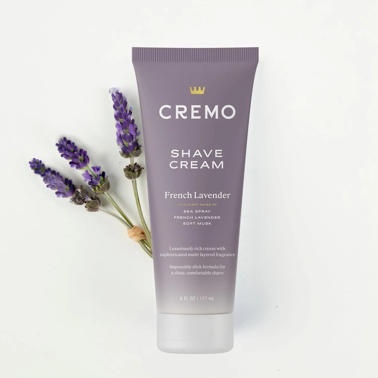 Cremo Womens Shaving Cream Sensitive Skin, Moisturizing, French Lavender, Ultra-Slick Shave Cream for Women, Fights Nicks, Cuts and Razor Burn, 6 Fl Oz (Pack of 2)