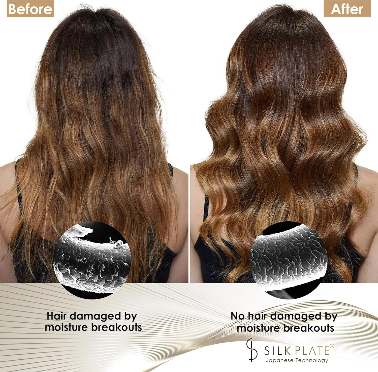 Curling Iron 1.25 inch - Professional Salon Hair Curling Wand 1 1/4 inch - Japanese Silk Plate Technology - Zero Damage to Hair - 5 Seconds Heating to 320°F - 10 Heat Settings - Easy Curls and