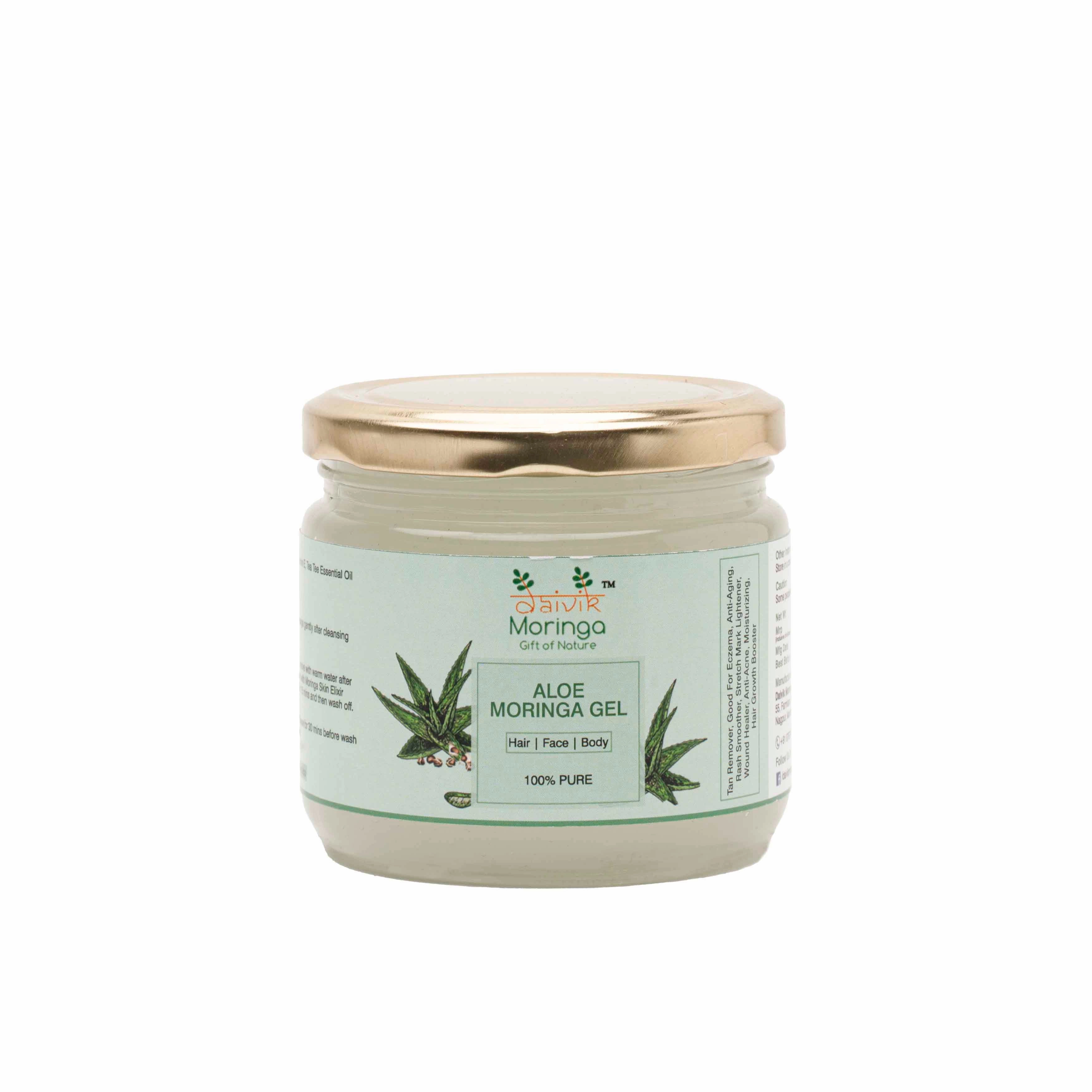 Daivik Moringa Aloe Moringa Gel | Anti-Aging, Anti Acne, Hair Growth, Moisturizer |