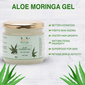 Daivik Moringa Aloe Moringa Gel | Anti-Aging, Anti Acne, Hair Growth, Moisturizer |