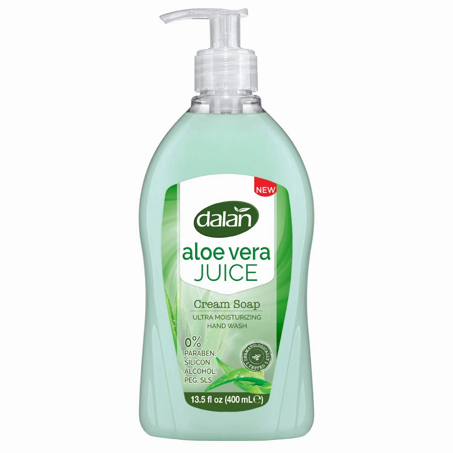 Dalan Aloe Vera Juice Cream Ultra Moisturizing Liquid Hand Soap for Dry and Fresh Hands Feeling Clean and Soft (13.5 Fl Oz / 400 mL (Pack of 12))