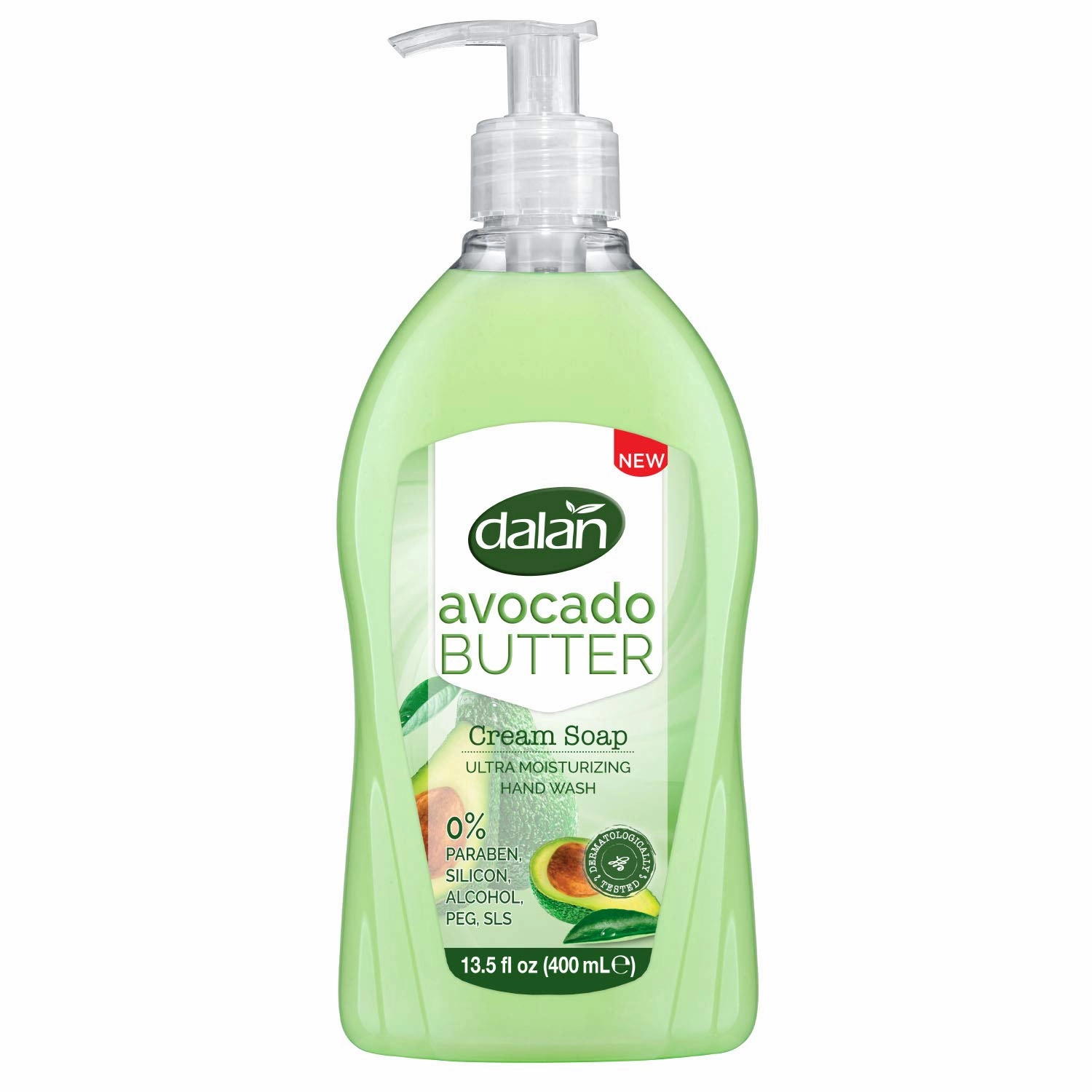Dalan Avocado Butter Cream Ultra Moisturizing Liquid Hand Soap for Dry and Fresh Hands Feeling Clean and Soft (13.5 Fl Oz / 400 mL (Pack of 6))