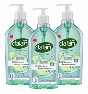 Dalan Fresh Cucumber Multicare Ultra Moisturizing Liquid Hand Soap for Normal and Dry Hands Fresh Clean and Soft Feeling (13.5 Fl Oz / 400 mL (Pack of 3))