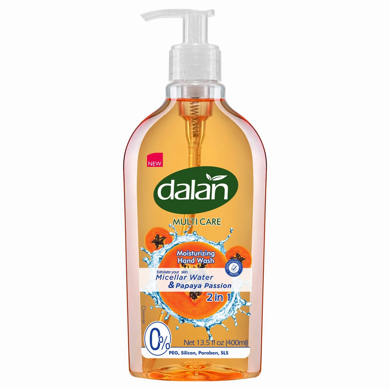 Dalan Papaya Passion Multicare Ultra Moisturizing Liquid Hand Soap for Normal and Dry Hands Fresh Clean and Soft Feeling (13.5 Fl Oz / 400 mL (Pack of 3))