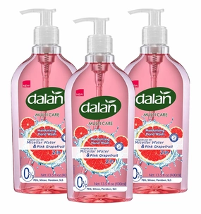 Dalan Pink Grapefruit Multicare Ultra Moisturizing Liquid Hand Soap for Normal and Dry Hands Fresh Clean and Soft Feeling (13.5 Fl Oz / 400 mL (Pack of 3))