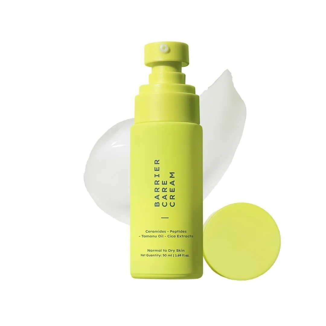DBE Barrier Care Face Cream for Normal & Dry Skin | Peptides & Ceramides Face Moisturizer That Strengthens Skin Barrier & Heals Dry Skin| Deep Moisturizing Face Cream for Men & Women | 50Ml