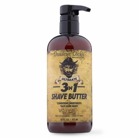 DeadeyeDick's 3-in-1 Shave Butter | Natural Shave Cream for Face, Head & Body | Gentle, Non-Irritating Formula for All Skin Types | 16 FL OZ
