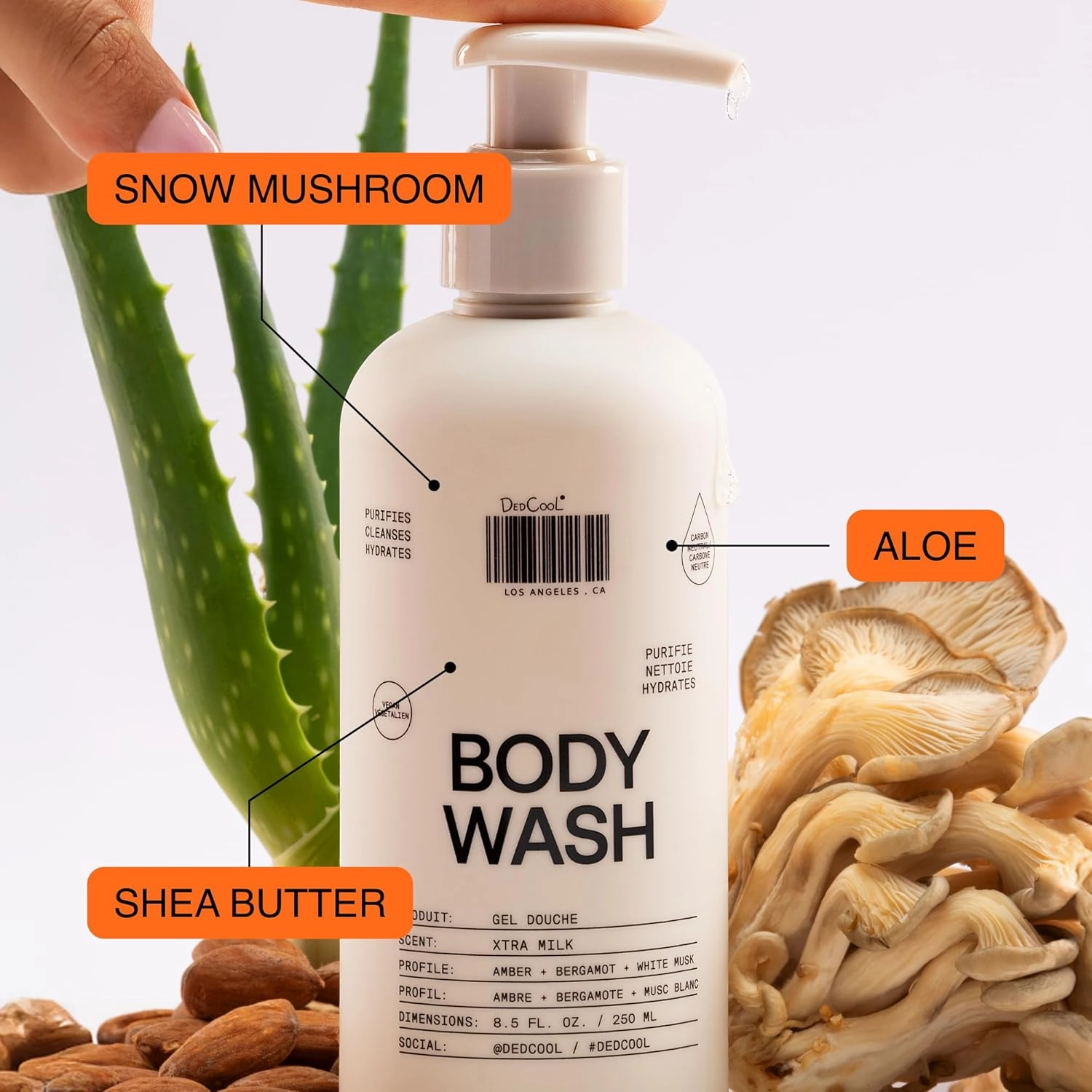 DedCool Xtra Milk Body Wash Refill – Hydrating & Skin Barrier-Boosting Formula with Snow Mushroom, Shea Butter, and Aloe | Non-Toxic, Vegan, Carbon-Neutral