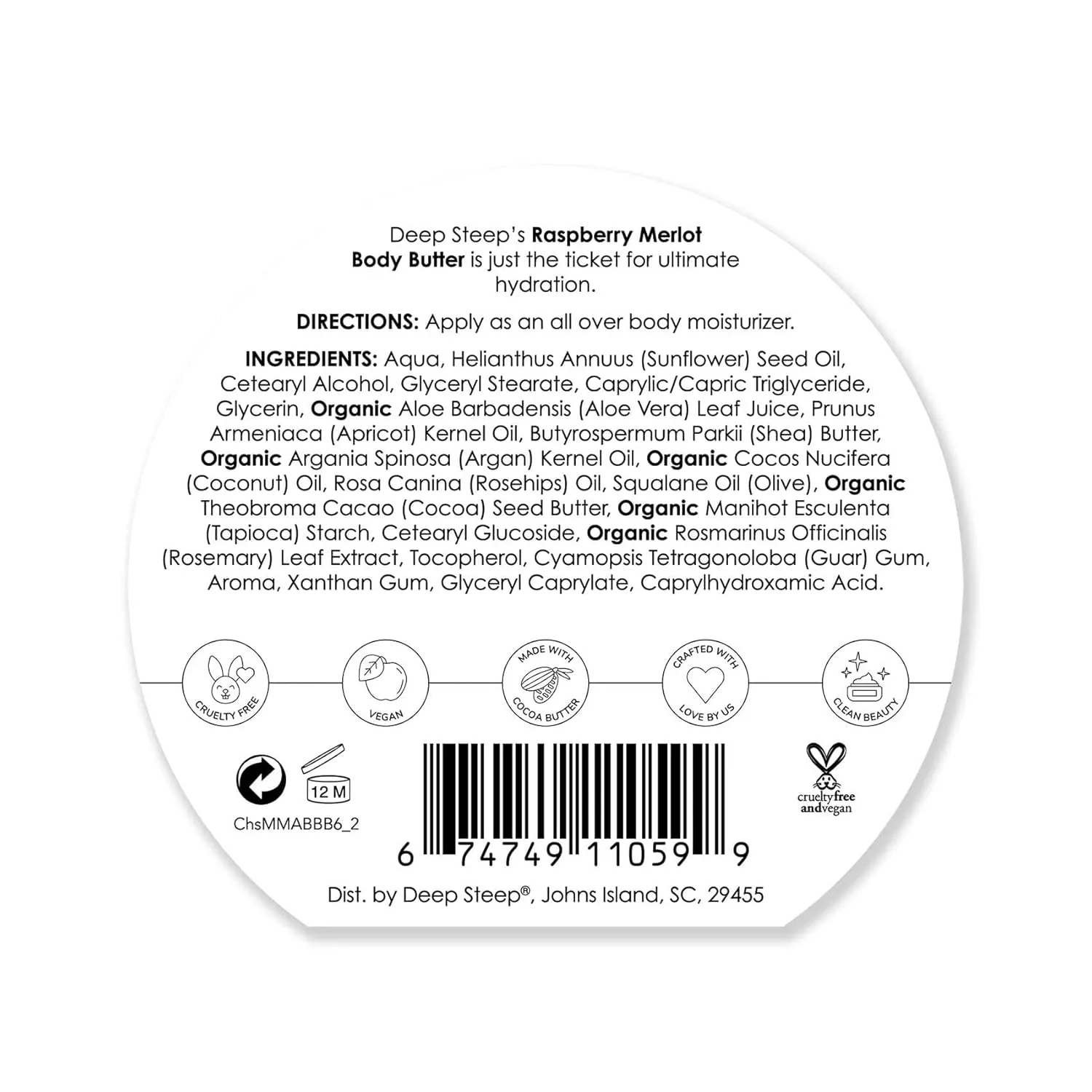 Deep Steep Body Butter, 6oz (Raspberry Merlot)