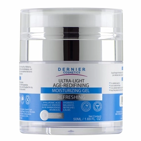Dernier Ultra-Light Face Moisturizer Day Gel with Hyaluronic Acid and Aloe-Ideal for Daily Skin Care Routine Anti-Aging Neck Wrinkles Treatment-Hydrates Balances Refreshes (1.7 fl Oz)