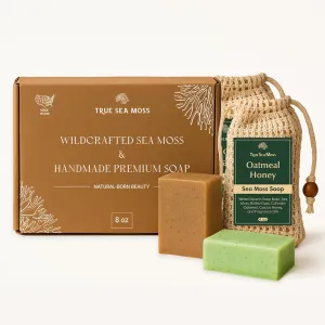 Detoxifying Sea Moss Soap - All-Natural Soap with Green Tea Matcha & Aloe Bergamot - Gentle on Sensitive Skin for Face and Body Use,Gift for Men & Women