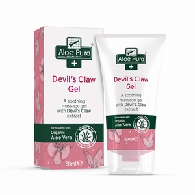 Devil's Claw Gel with Organic Aloe Vera, Natural, Vegan, Cruelty Free, Paraben & SLS Free, Soothing, 50ml