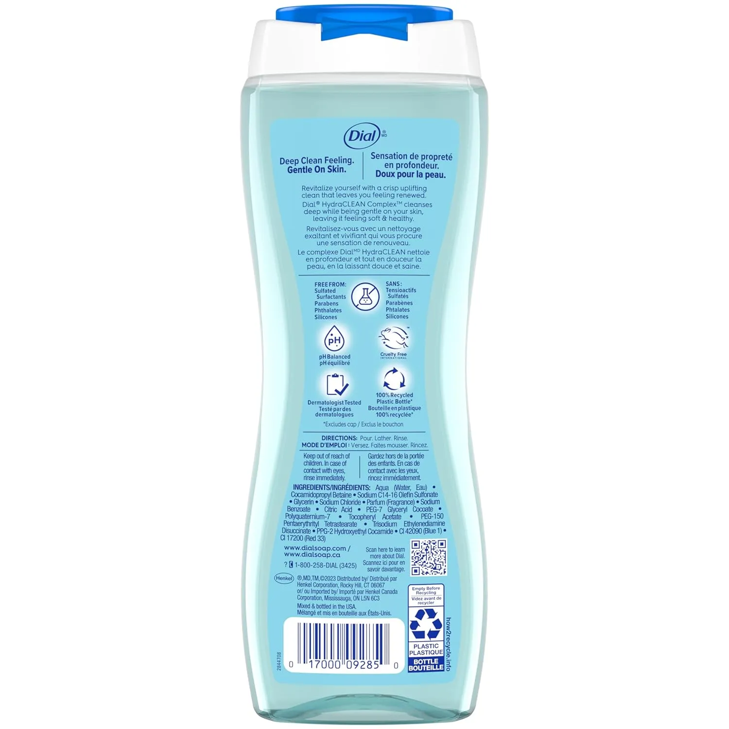 Dial Body Wash, Coconut Water, 21 Ounce , 4 Count (Pack of 1)