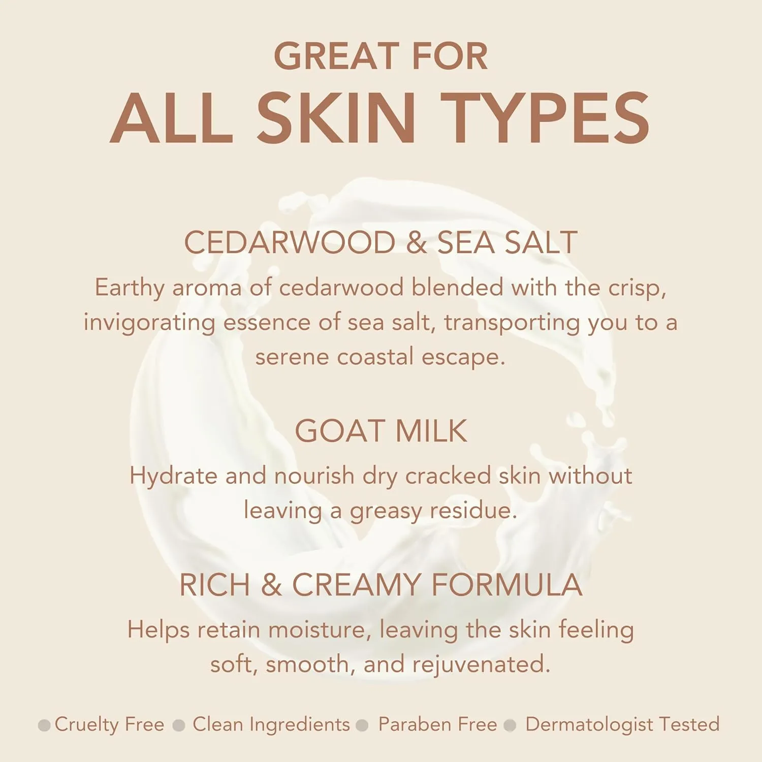 Dionis Goat Milk Skincare Body Lotion - Scented Full Size Bottle with Pump - Vitamins & Minerals Moisturize & Hydrate Dry Skin - Creamy Cruelty Free, Paraben Free Formula, 8.5 oz, Cedarwood & Sea Salt