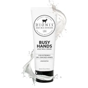 Dionis Goat Milk Skincare Busy Hands Cream, Cruelty Free, Paraben Free, Clean & Dermatologist Tested for Dry Sensitive Skin, Hydrating & Deeply Moisturizing Rich in Vitamins, Fragrance Free, 4oz