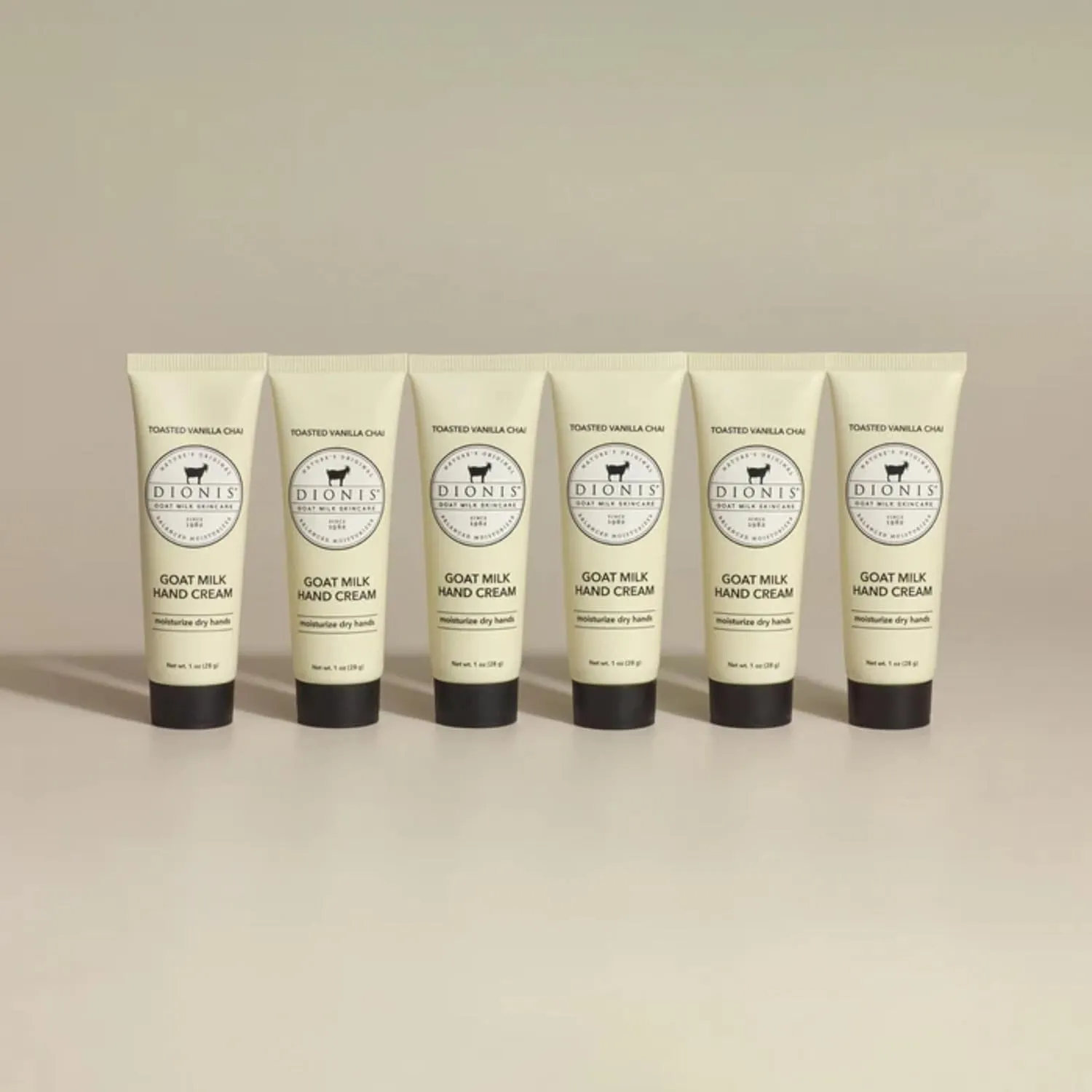 Dionis - Goat Milk Skincare Scented Hand Cream, Travel Size Self Care Moisturizing Lotion For Women, Vitamins & Minerals Hydrate Dry Skin - Cruelty Free, Paraben Free, Vanilla Chai, 1oz Set of 6