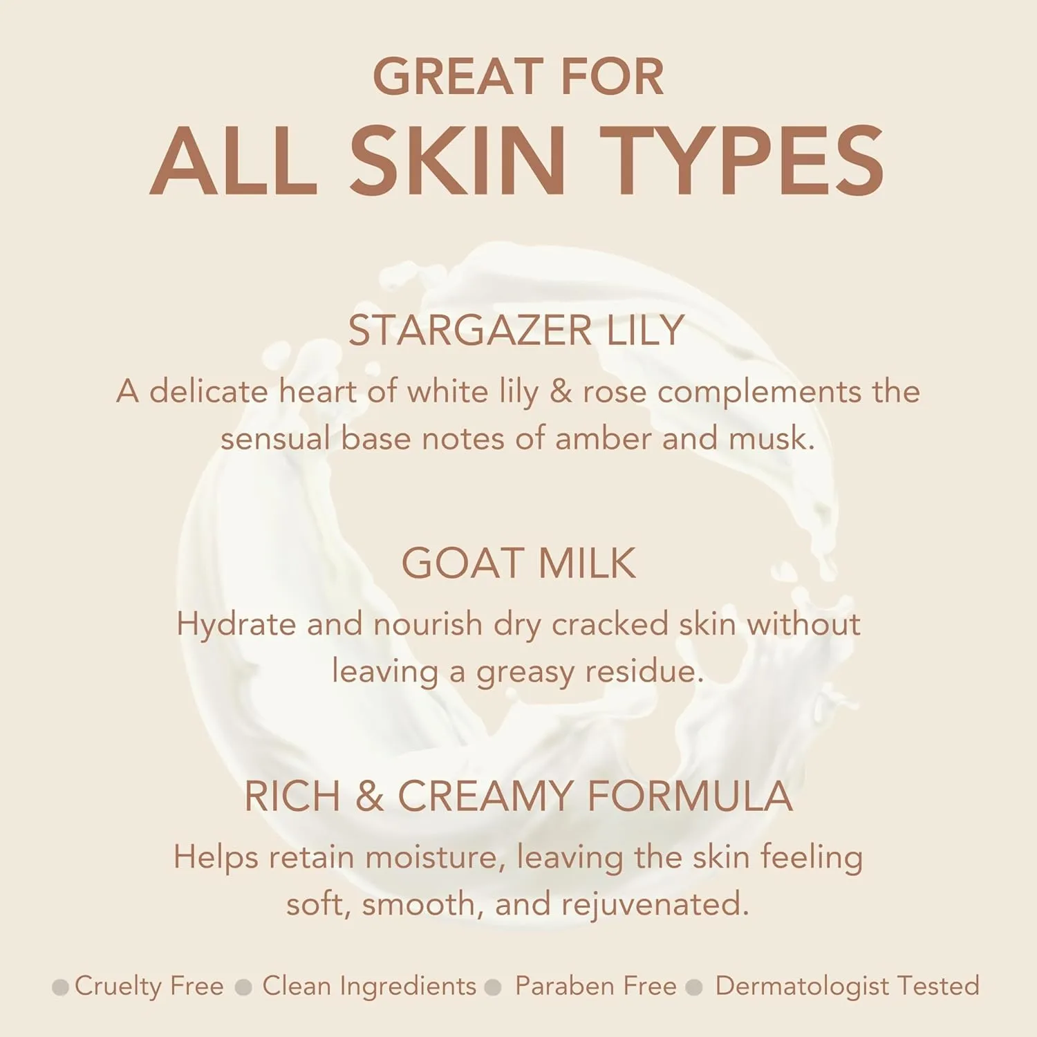 Dionis - Goat Milk Skincare Scented Lotion (8.5 oz) - Moisturize Dry Skin, Great For All Skin Types, Made in the USA - Cruelty-free and Paraben-free (Stargazer Lily)
