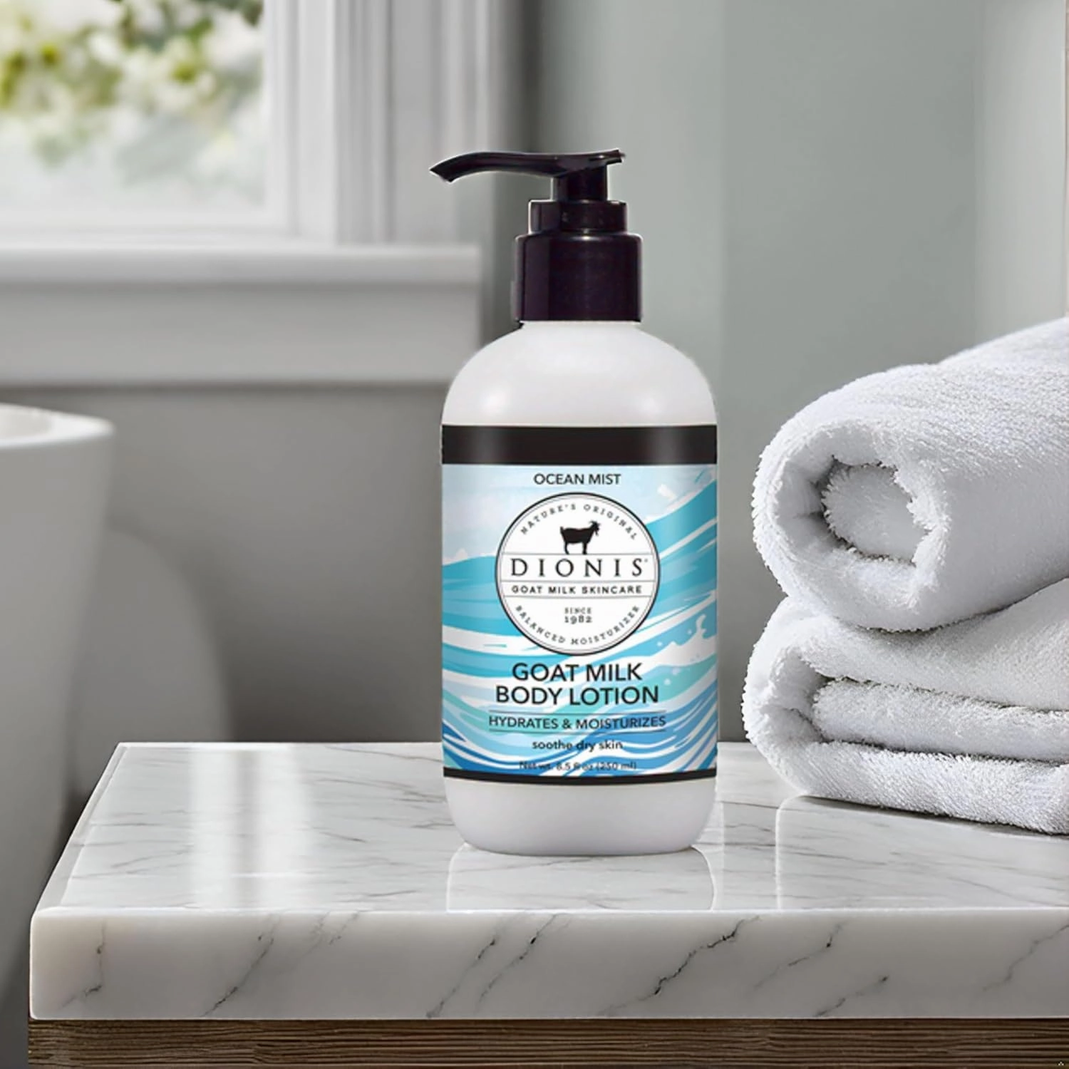 Dionis Goat Milk Skincare Body Lotion - Scented Full Size Bottle with Pump - Vitamins & Minerals Moisturize & Hydrate Dry Skin - Rich, Creamy Cruelty Free, Paraben Free Formula, 8.5 oz, Ocean Mist