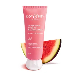 Do, t & Ke' y Watermelon Face Wash with Vitamin C & Cucumber – Oil Control Gel Cleanser for Oily & Combination Skin – Refreshing Formula for Men & Women – 100 ml / 3.38 fl oz