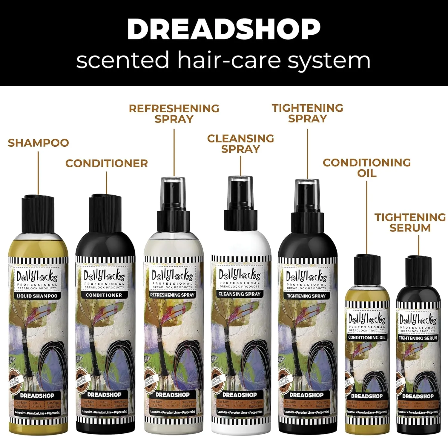 Dollylocks Conditioning Oil - Plant-Based & Residue-Free Moisturizing Scalp & Dreadlock Oil, pH Balanced, Vegan (Dreadshop Scent, 4oz)