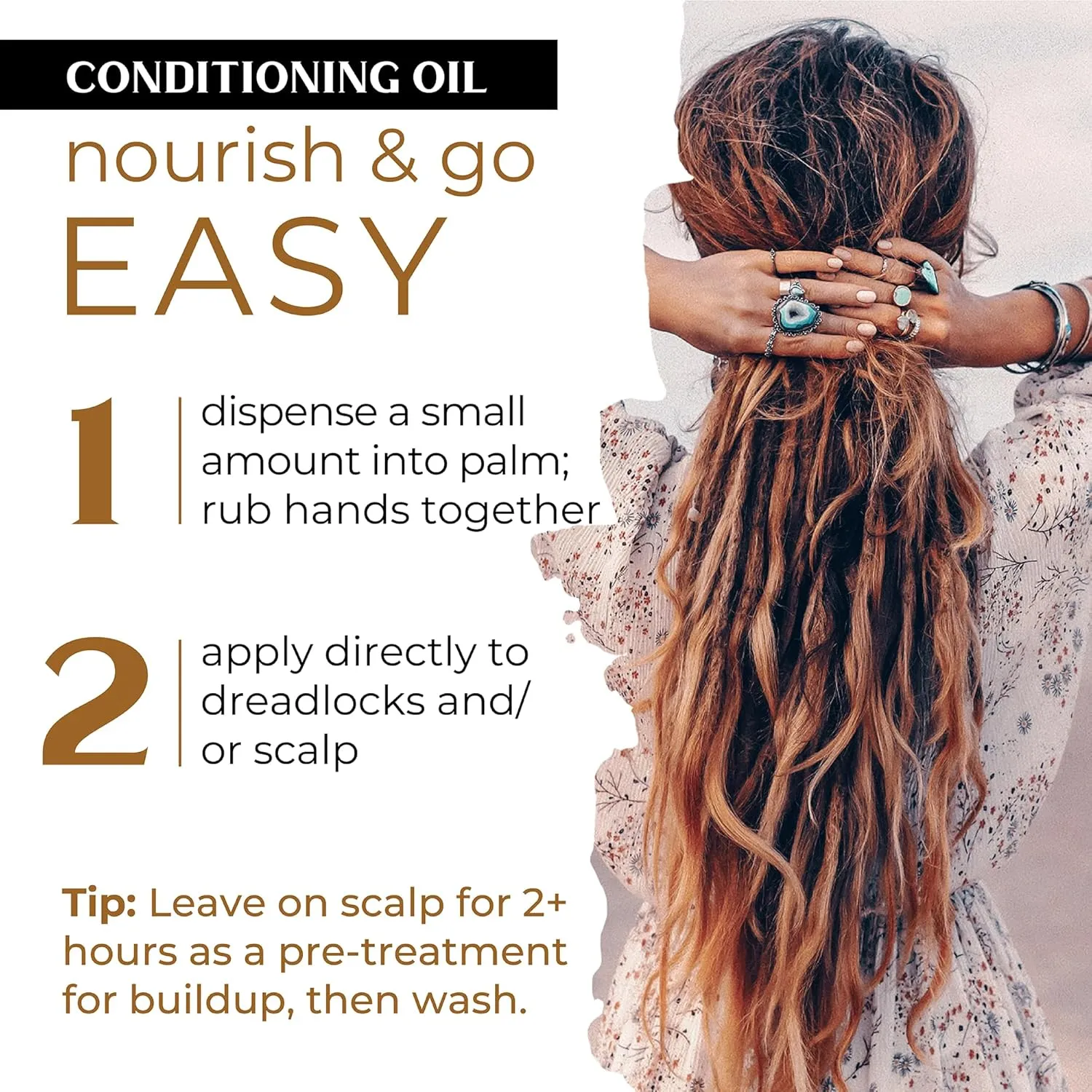 Dollylocks Conditioning Oil - Plant-Based & Residue-Free Moisturizing Scalp & Dreadlock Oil, pH Balanced, Vegan (Dreadshop Scent, 4oz)
