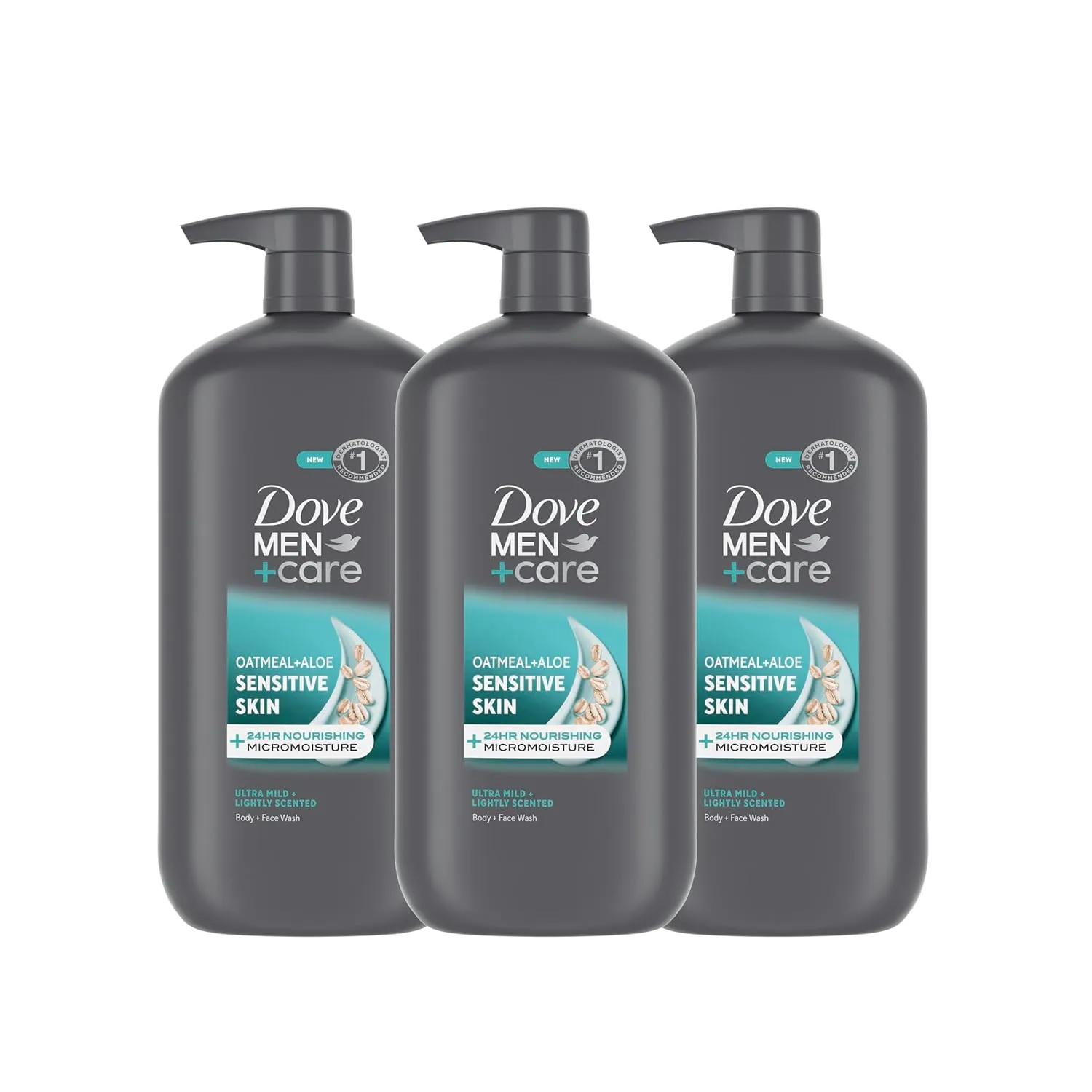 DOVE MEN   CARE Body & Face Wash Sensitive Skin 3 count For Hydrated, Smooth Skin 30 fl oz