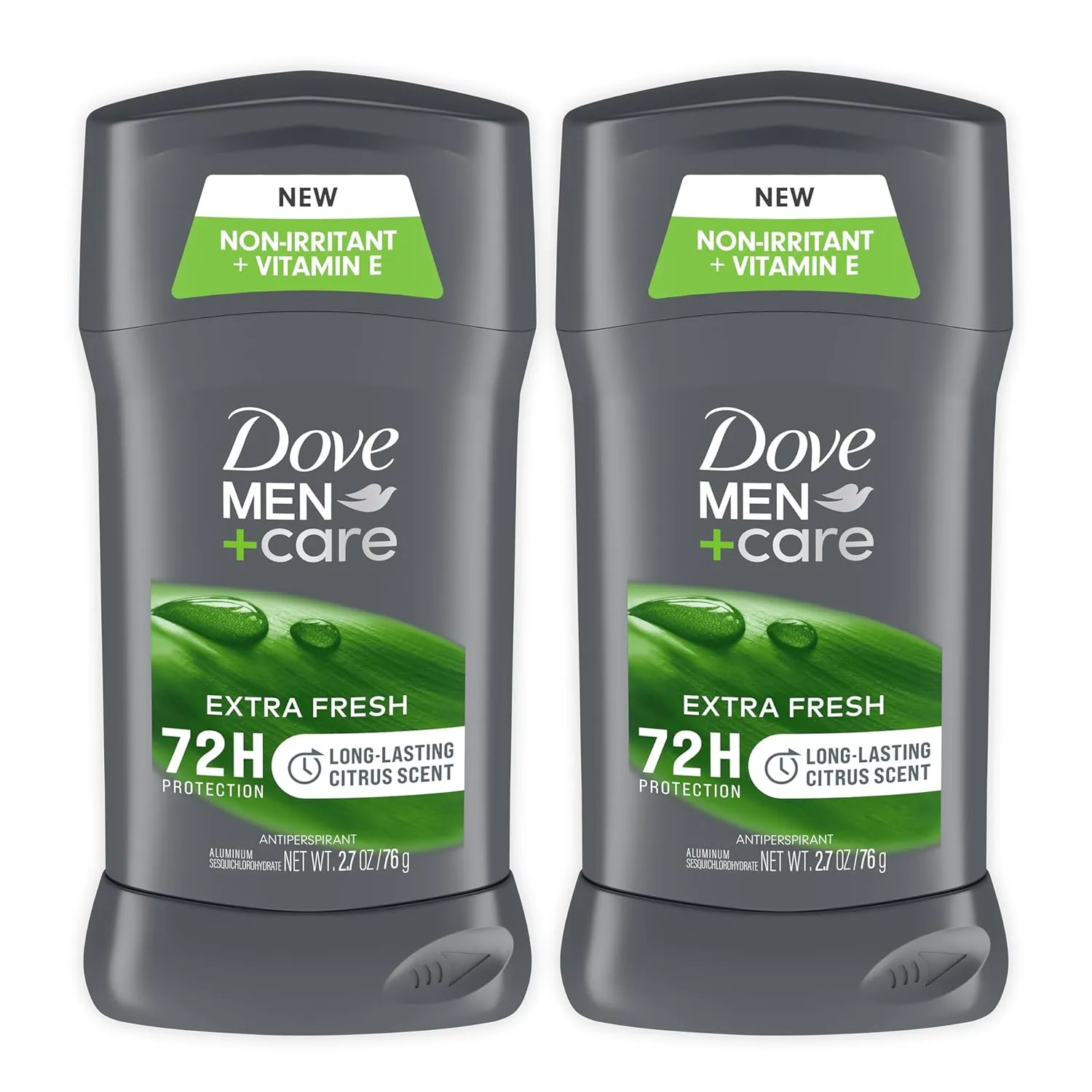 Dove Men Care Extra Fresh Men's Antiperspirant Deodorant Stick Extra Fresh Twin pack With 72-hour sweat & odor protection with 1/4 Moisturizing Cream & Long-lasting Citrus Scent 2.7 oz