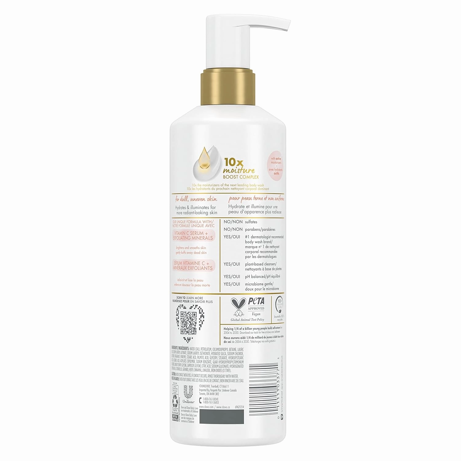 Dove Body Love Body Cleanser Radiance Renew For Dull Skin Exfoliating Body Wash Cleanser with Vitamin C Serum 17.5 fl oz