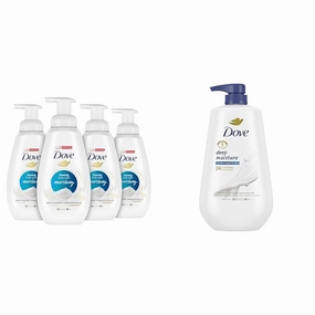 Dove Instant Foaming Body Wash Pack of 4 Deep Moisture Body Wash 30.6 oz for Soft, Smooth, Moisturized Skin