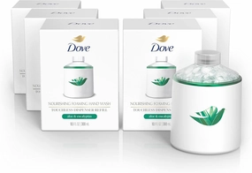 Dove Nourishing Foaming Hand Wash Touchless Dispenser Refill Aloe and Eucalyptus Moisturizing Hand Wash for Lasting Nourishment 10.1 oz 6-pack