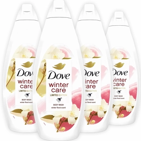 Dove Winter Care Body Wash, Limited Edition Winter Floral Scent, Hydrating and Moisturizing Shower Gel, Normal to Dry Skin, 24.35 Ounce Each (Pack of 4)