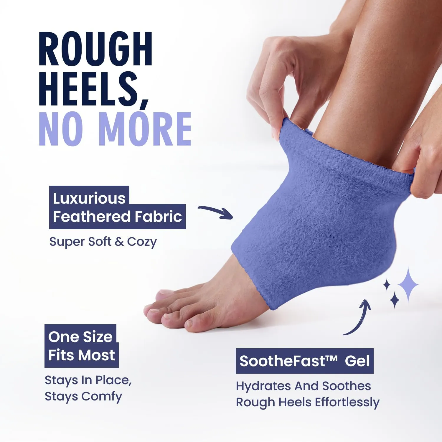 Dr. Frederick's Original Moisturizing Fuzzy Heel Socks - 2 Pairs - Cozy Gel-Lined Sleep Socks for Women & Men - Soothes Dry, Cracked Feet - Heel Repair - Lavender Luxury
