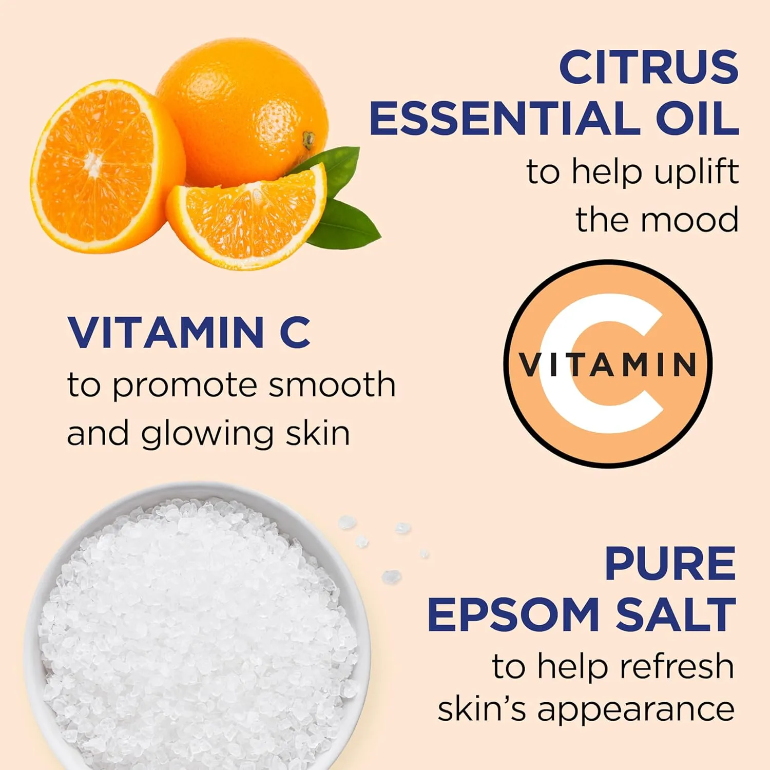 Dr Teal's Body Wash with Pure Epsom Salt, Glow & Radiance with Vitamin C & Citrus Essential Oils, 24oz (Pack of 2)
