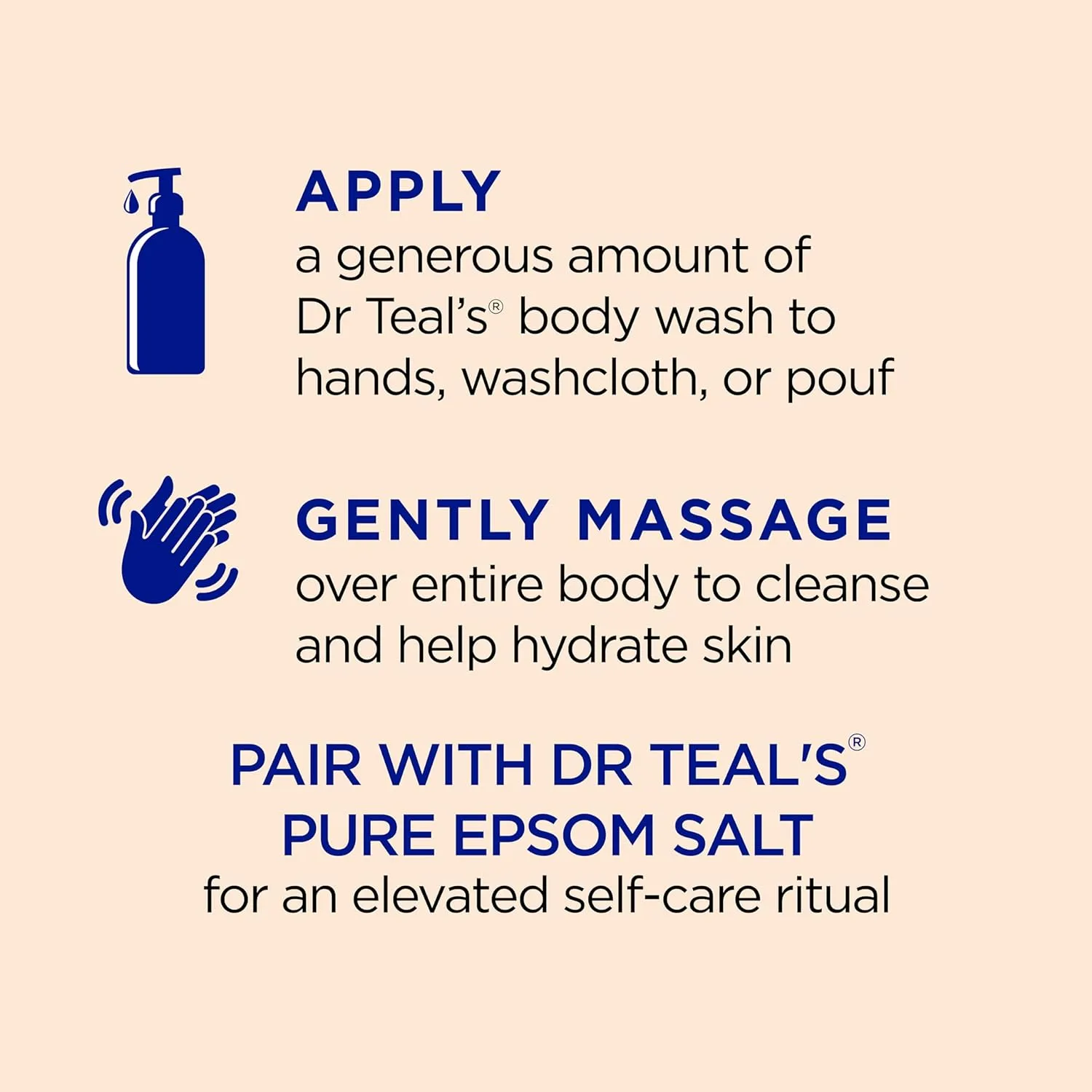 Dr Teal's Body Wash with Pure Epsom Salt, Glow & Radiance with Vitamin C & Citrus Essential Oils, 24oz (Pack of 2)