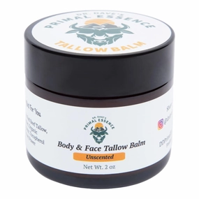 Dr. Dave's Primal Essence Beef Tallow Balm for Face and Body with Shea Butter, Organic Jojoba Oil, Honey, Beeswax - Beef Tallow Moisturizer - Unscented - 2 oz