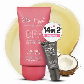 Dr. Lipp BFF Ultra Rich Balm – 4-in-ONE Dry Skin Moisturizing Multi-Use Balm for Face, Hands, Body & any Delicate Areas – 100% Natural Coconut Oil & Lanolin – Fragrance & Cruelty Free