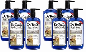 Dr Teal's Coconut Oil Body Wash, 8 Pack, 24 Fl Oz Each, Nourish & Protect, Moisturizing, Unisex
