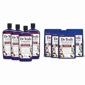 Dr Teal's Foaming Bath with Pure Epsom Salt, Shea Butter & Almond, 34 fl oz & Pure Epsom Salt, Shea Butter & Almond, 3 lbs