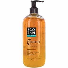 EcoTan Face and Body Tanning Accelerator Gel, Stimulating Natural Tan with Aloe Vera for Outdoor and Tanning Bed use, 500ml