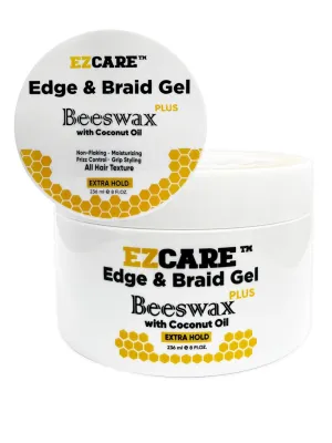 Edge & Braid Gel, Beeswax Plus, Coconut Oil/All Hair Texture/Extra Hold (8 fl oz.), Clear
