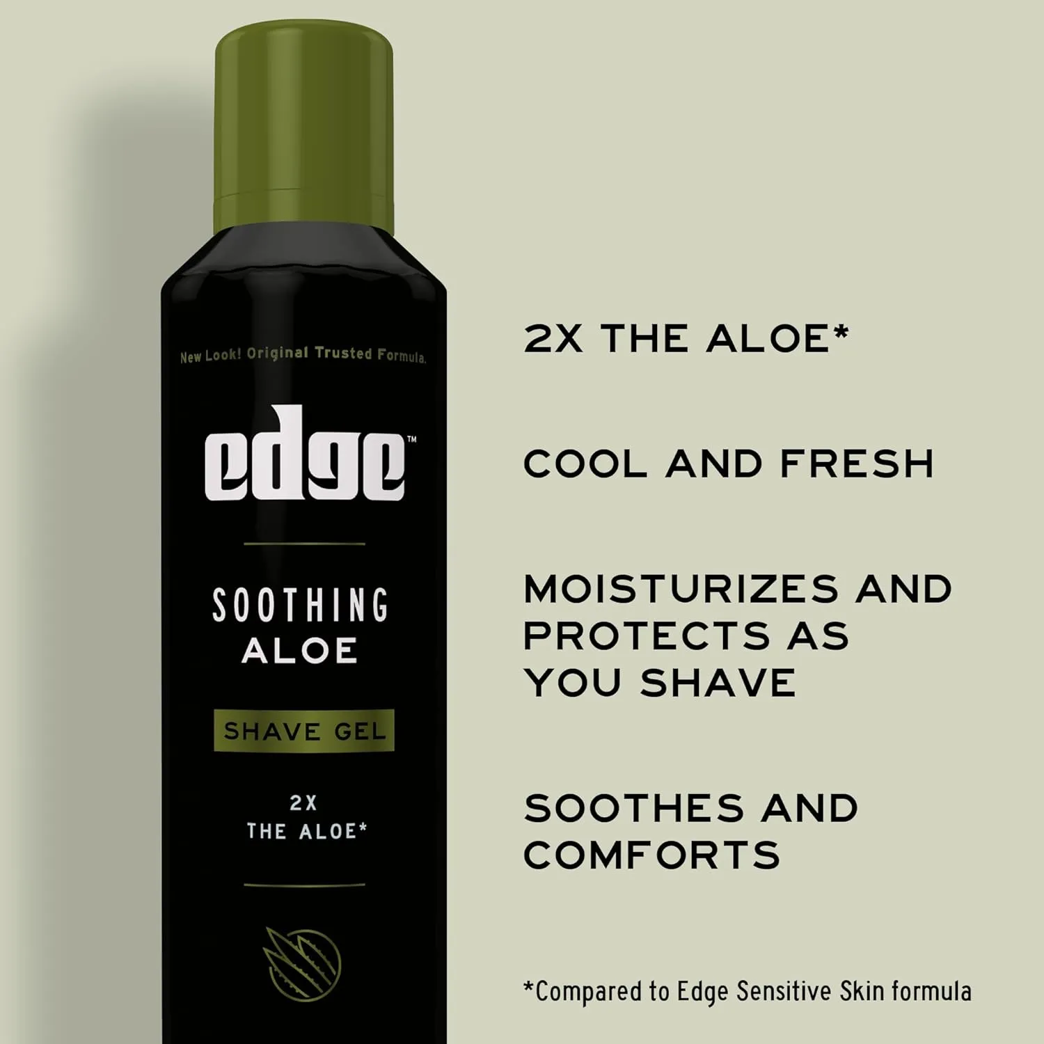Edge Shaving Gel for Men, Soothing Aloe with Twice The Aloe, (6 Pack) - Shave Gel For Men That Moisturizes, Protects and Soothes To Help Reduce Skin Irritation