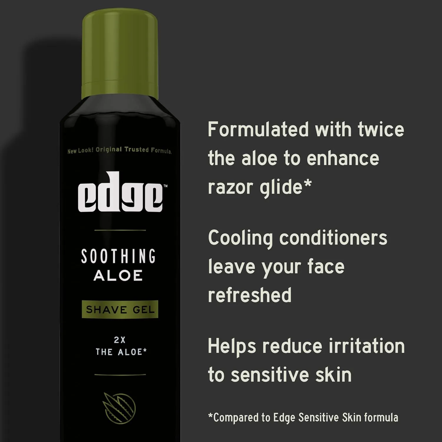 Edge Shaving Gel for Men, Soothing Aloe with Twice The Aloe, (6 Pack) - Shave Gel For Men That Moisturizes, Protects and Soothes To Help Reduce Skin Irritation
