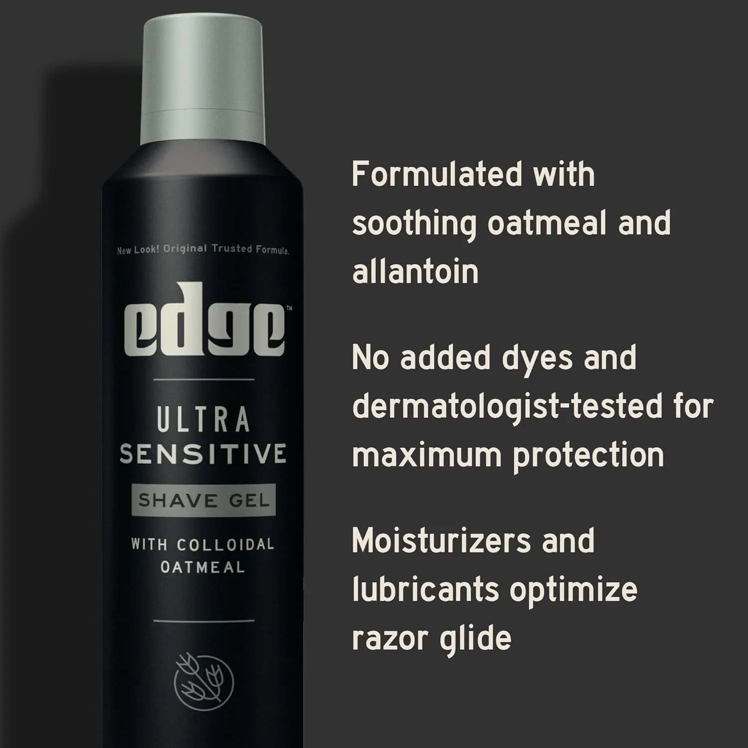 Edge Shaving Gel for Men, Ultra Sensitive with Colloidal Oatmeal, (6 Pack) - Shave Gel For Men That Moisturizes, Protects and Soothes To Help Reduce Skin Irritation
