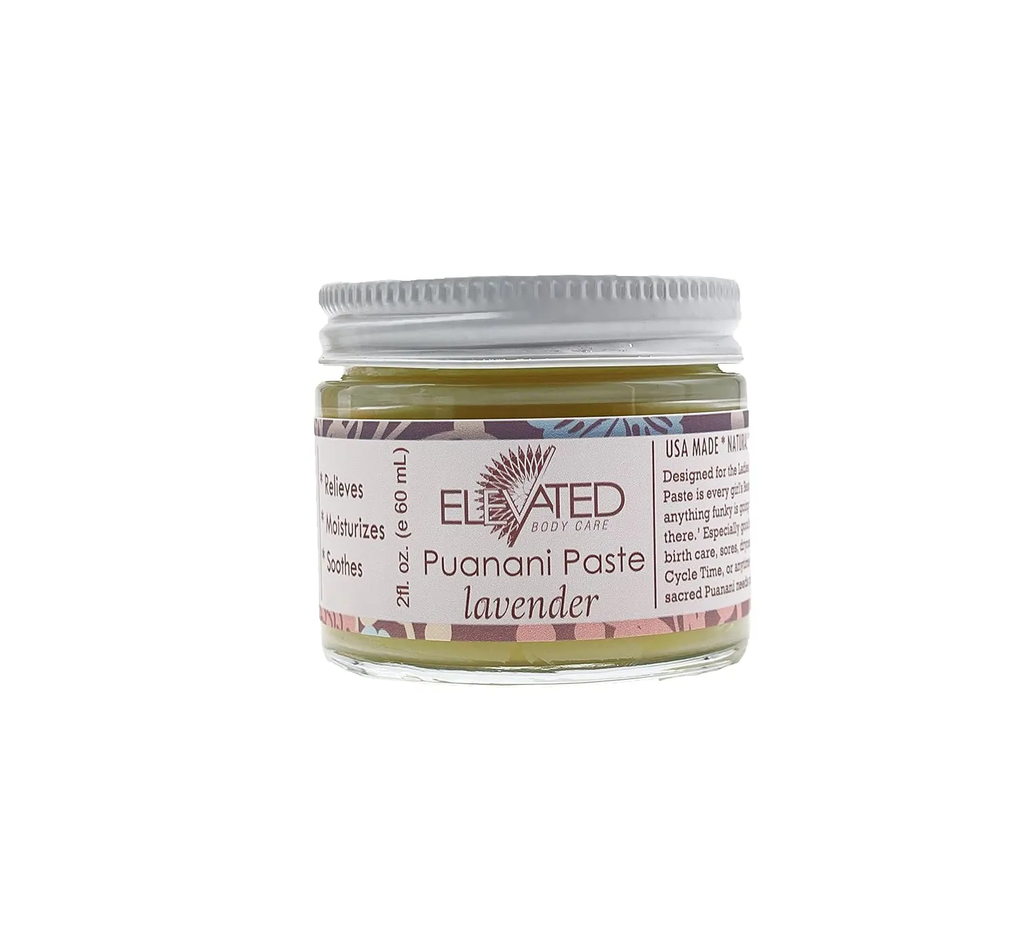ELEVATED Puanani Paste - Vulva Balm | Postpartum - Perineal Balm | Moisturizing Vulva Cream for Itching | Yoni Balm Feminine Care | All Natural - Vegan | Post Partum Self Care (Lavender)