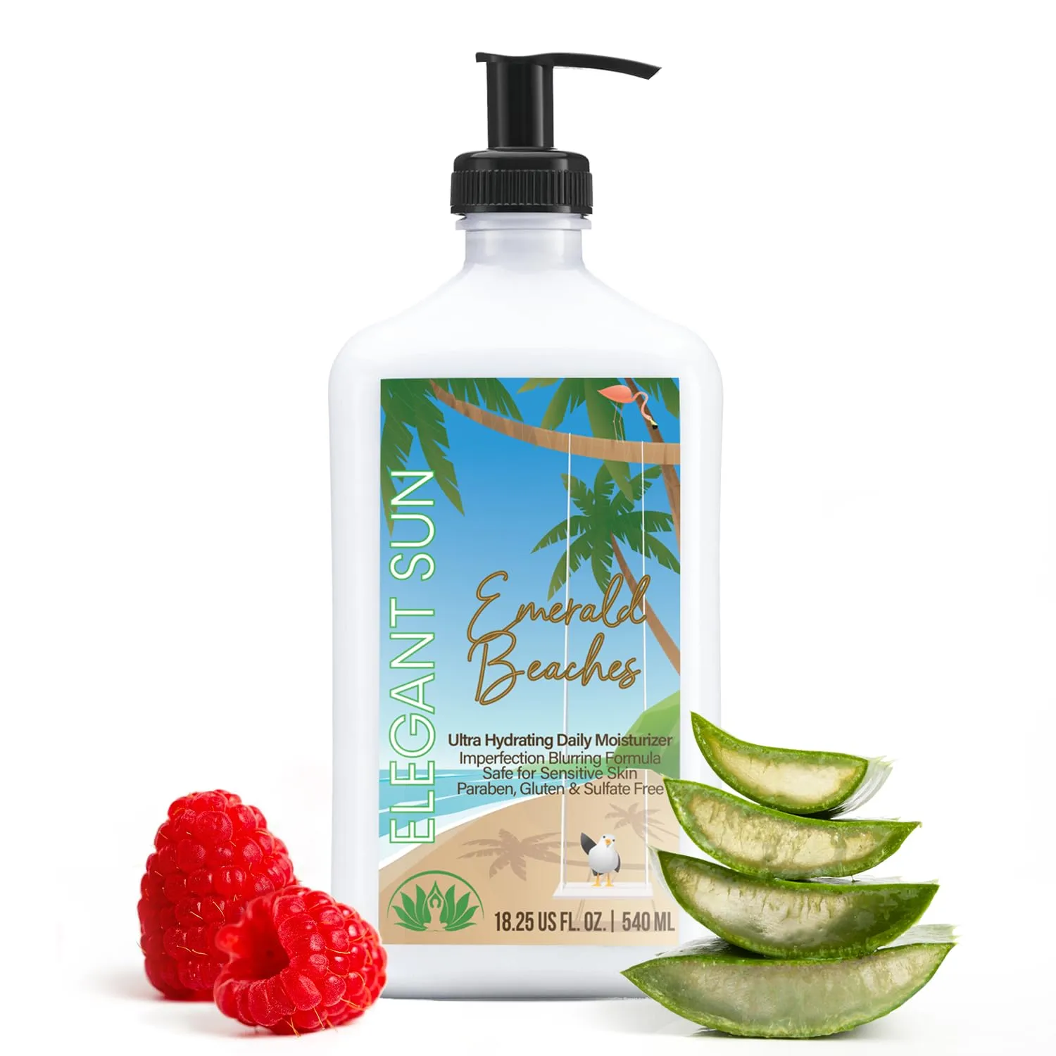Emerald Beaches Daily Moisturizer Tan Extender, After Sun Lotion Tanning Bed Lotion, Aloe Vera base, Hypoallergenic, Sensitive Skin Lotion for Men or Women, Unisex Fresh Scent
