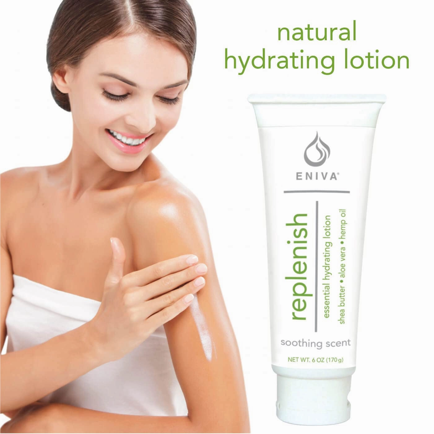 Eniva Premium Moisturizing Cream Body and Face Moisturizer for Dry Skin Replenish Natural Hydrating Lotion | Non-Greasy | Light Fragrance | (6 oz)