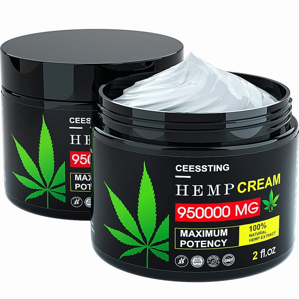 ENVISHA 2 Pack Hemp Cream by Ceessting - For Men and Women - Hydrating and Moisturizing for Skin - 4 oz