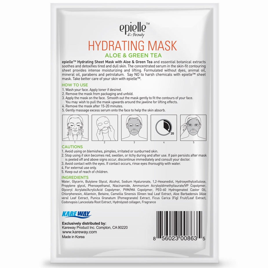 epielle Aloe & Green Tea Hydrating Mask | 3pk