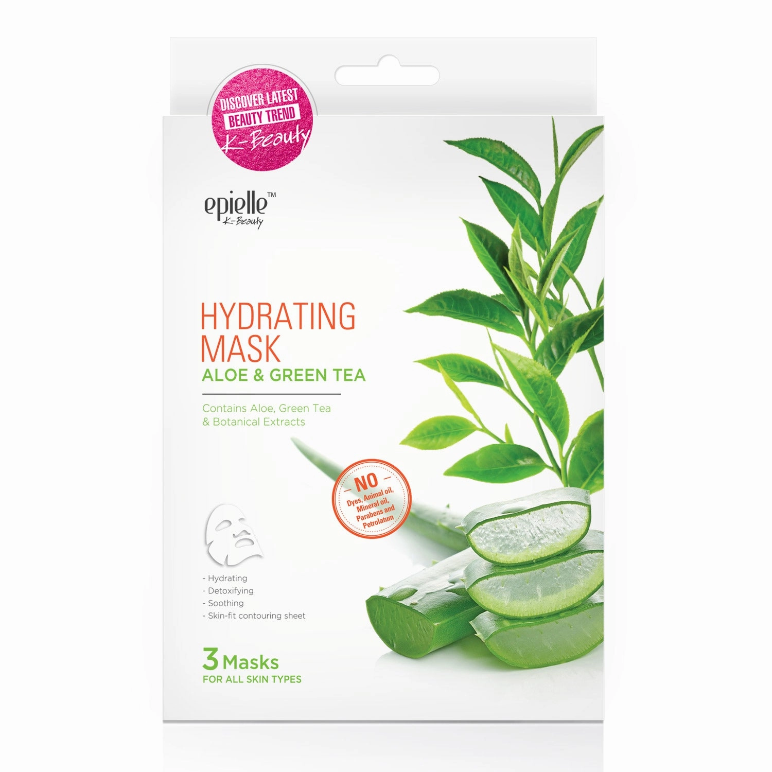 epielle Aloe & Green Tea Hydrating Mask | 3pk
