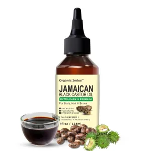Extra Dark Jamaican Black Castor Oil for Healthy, Thick and Black Hair, Scalp Massage, Skin Moisturizing, Eyelash Growth and Eyebrow Enhancer, 4 Ounce
